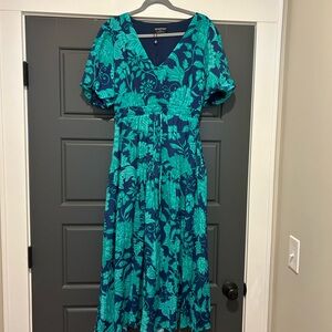 MinkPink M Teal Floral Maxi Dress